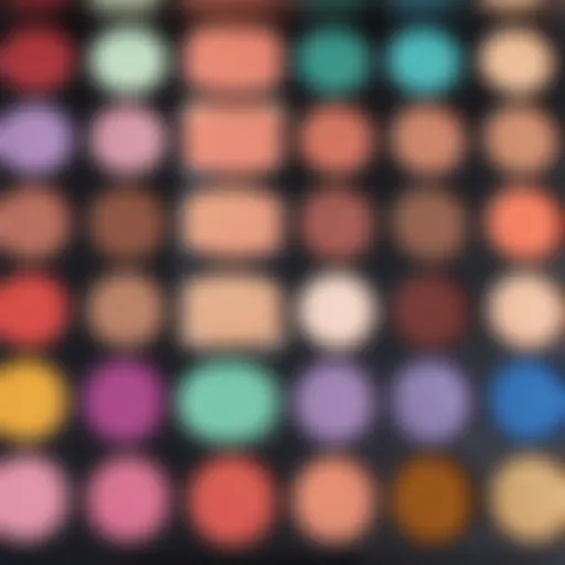 Diverse Cosmetic Palette A vibrant array of cosmetic products showcasing various colors and textures
