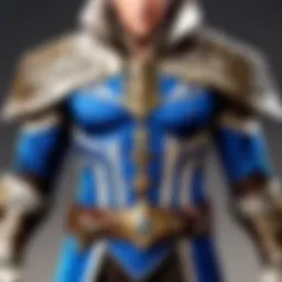 Intricate details of the Abyss Mage costume showcasing fabric textures and color palette.