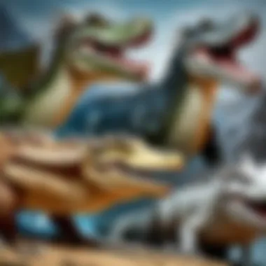 Artistic Depiction of Dragon Crocs Through the Ages Ancient Mythology Inspired Dragon Croc Art