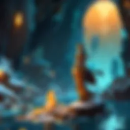 Mystical Aquatic Stone Glowing in Darkness