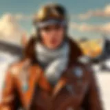 Aviator scarf draped over vintage airplane cockpit dashboard