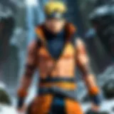 Artistic depiction of Naruto character in a dramatic pose