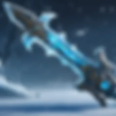 Artistry of Ice: Weapons of the Frost An intricate design of frost-themed weaponry, highlighting detail and artistry.