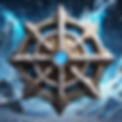 Mystical Blizzard Emblem on Black Fabric