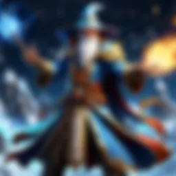 Mystical Wizard casting powerful spells