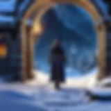 Enigmatic Wizard casting a powerful spell in a snowy landscape