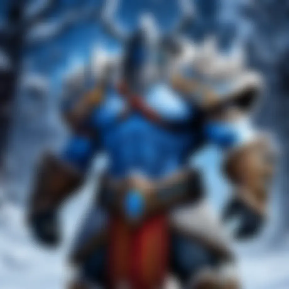 Mystical Blizzard Warrior with Fiery Sword