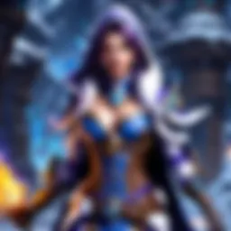 Enigmatic Sorceress casting powerful magic in Blizzard game world