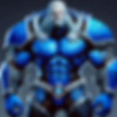 Characters and Their Blue Items A vibrant scene depicting characters from Blizzard games equipped with blue items, enhancing their abilities.