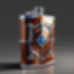 Elegant portable flask on marble countertop