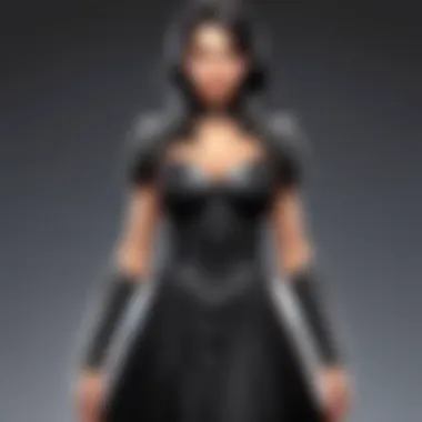 Chic Online Store Display Stylish black dress on a hanger in a chic online store