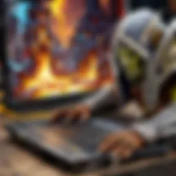 Laptop showcasing gaming performance