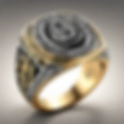 Class ring design with intricate engraving