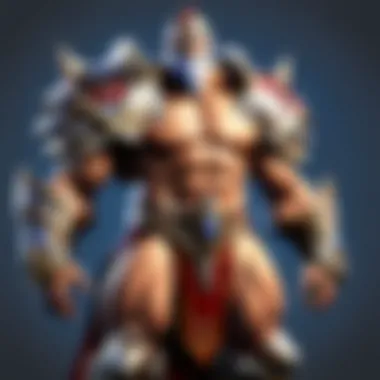 The Guardian: Defender of Realms A powerful guardian character in a fantasy landscape