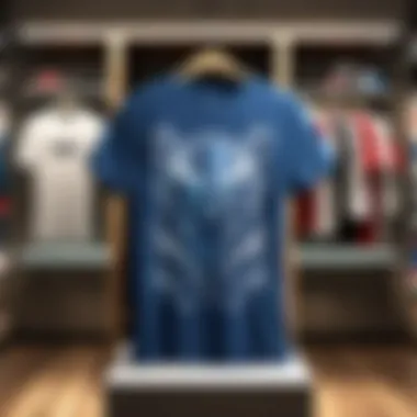 Trendy Boutique T-Shirt Display Colorful t-shirts displayed in a trendy boutique setting