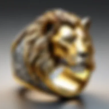 Contemporary lion ring showcasing modern design elements