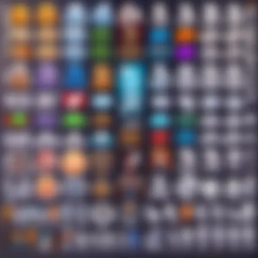 A vibrant palette of colors showcasing emote design styles
