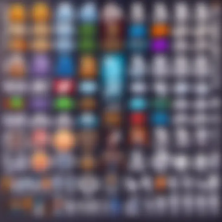 A vibrant palette of colors showcasing emote design styles