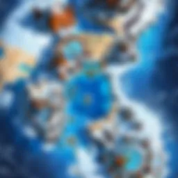 A vibrant in-game screenshot showcasing a unique custom map in a Blizzard title