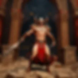 Epic battle scene showcasing characters in action