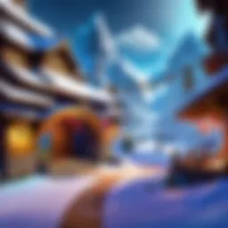A fantasy landscape showcasing a vibrant quest hub in a Blizzard game