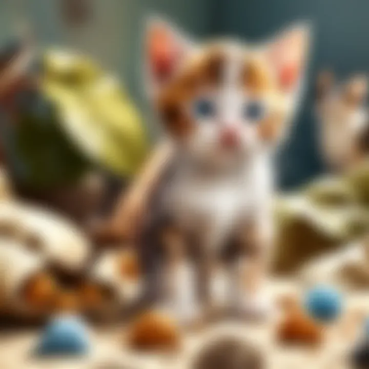 Newborn kitten resting in a clean and flea-free environment