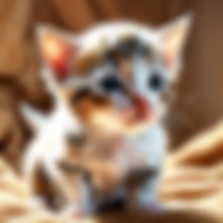 Essential oil blend for flea control on a kitten