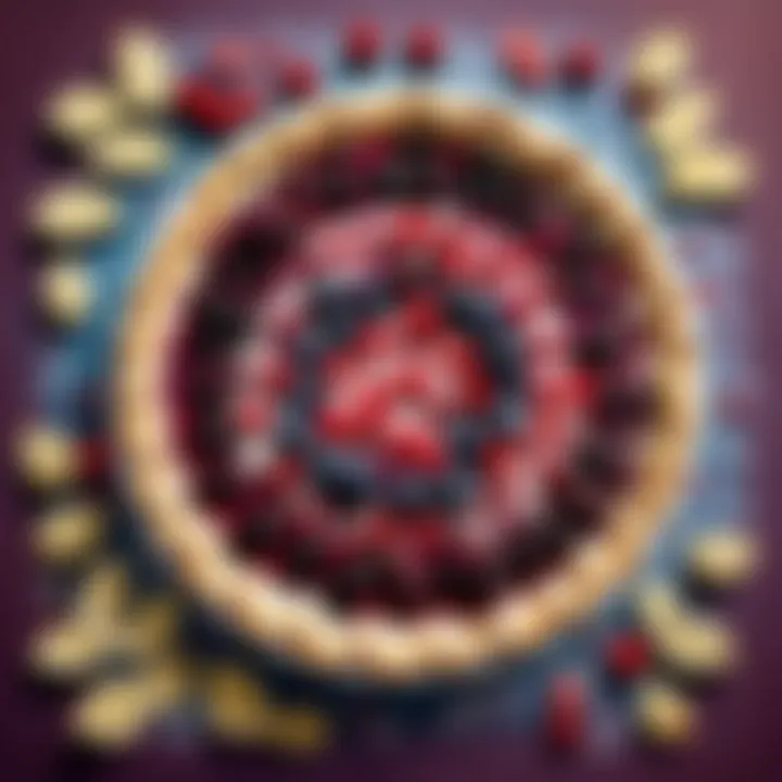 Elegant elder berry pie slices arranged in a stylish presentation