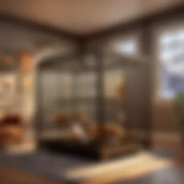 Luxurious Pet Cage Integration in Contemporary Living Space Elegant Pet Cage in Modern Home Environment