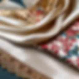 Elegant silk handkerchief with intricate floral pattern