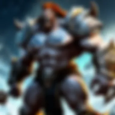 Clash of Titans: The Ultimate Showdown Epic Blizzard Battle Scene Illustration