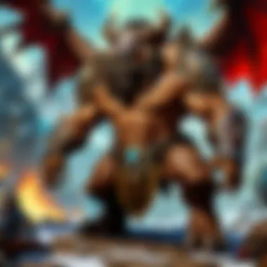 Epic World of Warcraft battle scene with mythical creatures