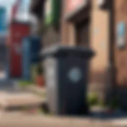 Artistic representation of a trash can in anime