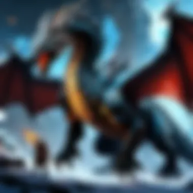 Epic battle scene with dragons in a Blizzard game