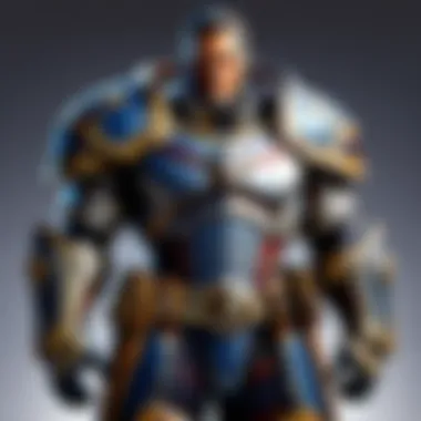 The Artistry of Captain's Armor A detailed view of captain's armor set showcasing intricate designs and textures.