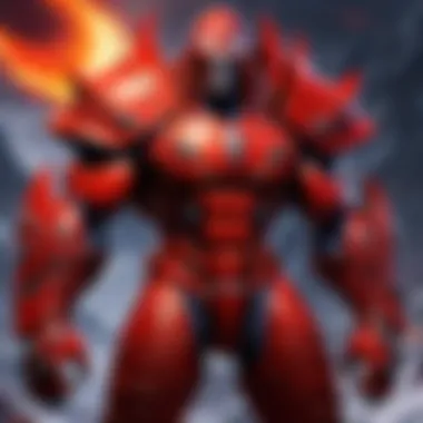 Character illustration showcasing the influence of Crimson Dawn on a hero.