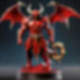A close-up of a collectible Diablo figurine showcasing intricate details