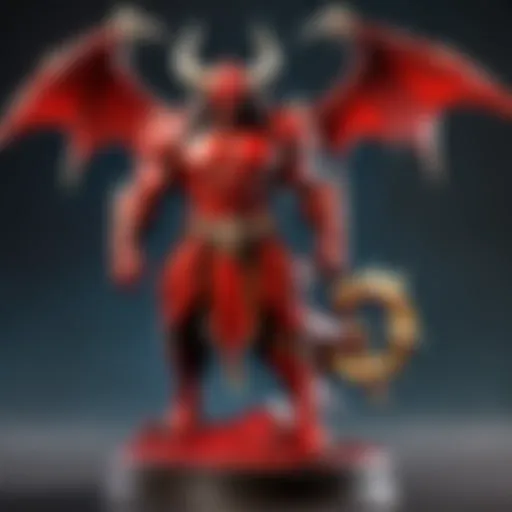 A close-up of a collectible Diablo figurine showcasing intricate details