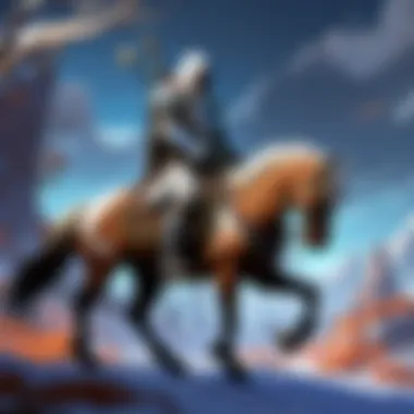 Player Riding Rare Mount in Shadowlands A player riding a rare mount through a mystical Shadowlands landscape