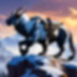 A majestic mount soaring through the Shadowlands skies