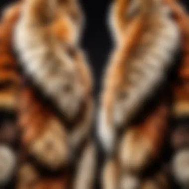 Artistic display of colorful faux fur accessories