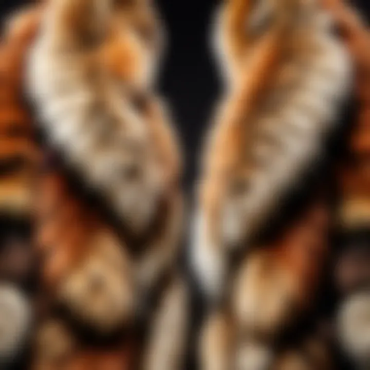 Artistic display of colorful faux fur accessories