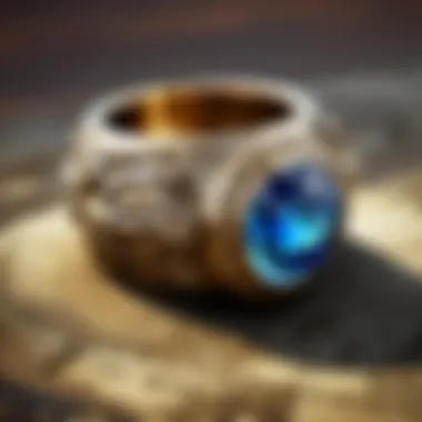 Close-up of a vintage heirloom ring with historical significance