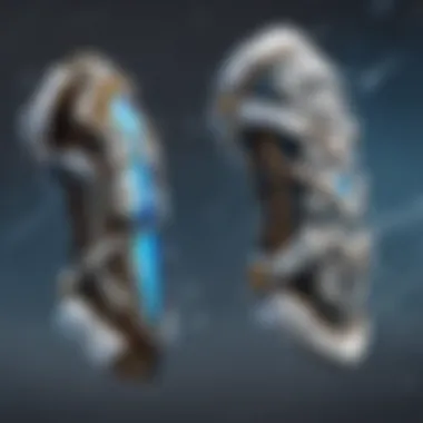 A visual representation of various ice bracers and their attributes from different Blizzard games.