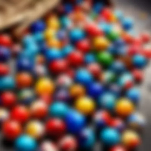 Marbles swirling in a vortex of colors