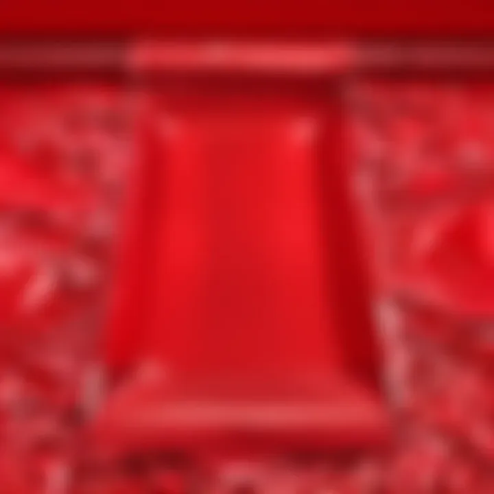 Abstract representation of red packing paper enhancing visual aesthetics in gaming