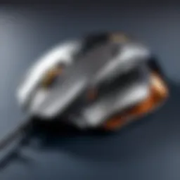 Innovative left-handed gaming mouse designed for comfort and efficiency.