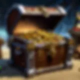 A treasure chest overflowing with loot