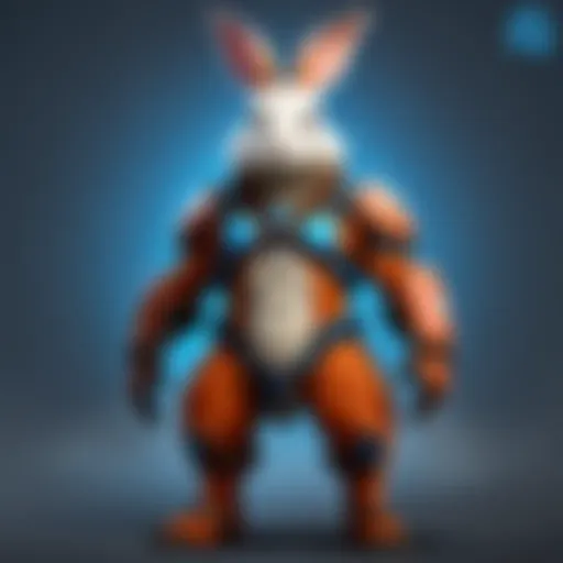 Concept art illustrating the Rabbit Prototype in a fantasy landscape