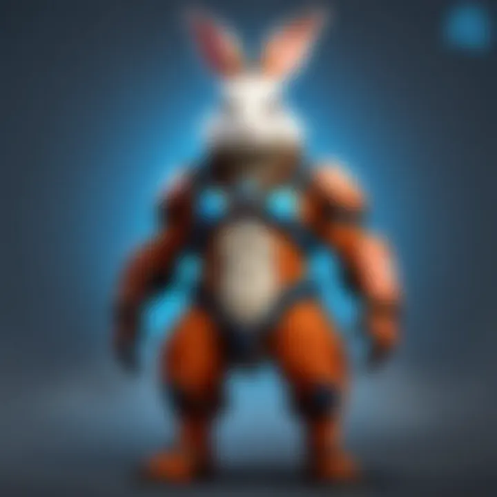 Concept art illustrating the Rabbit Prototype in a fantasy landscape